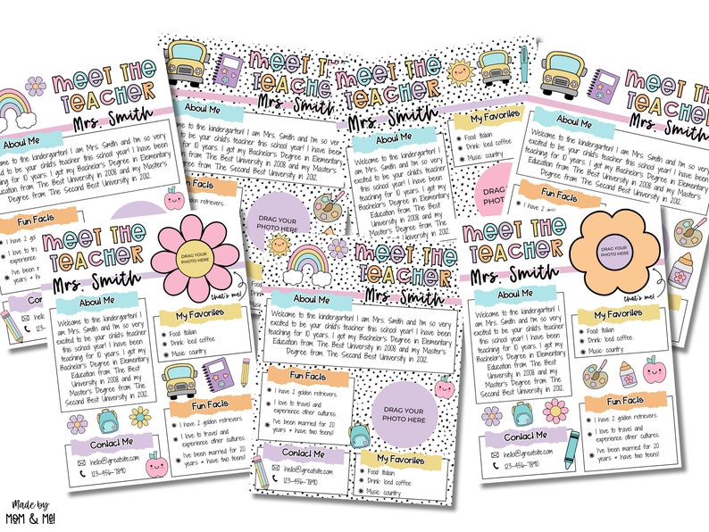 Meet The Teacher Template, Newsletter, Open House, Back to School, Classroom Decor, Pastel Colors, Editable Canva Template, Instant Download image 8