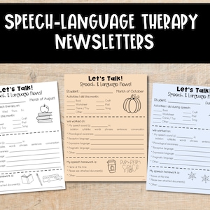Logopädie druckbare Newsletter, SLP oder SLPA Eltern Hinweis, Kommunikation Hinweis für Zuhause, Logopädie Pathologie, sofort Download