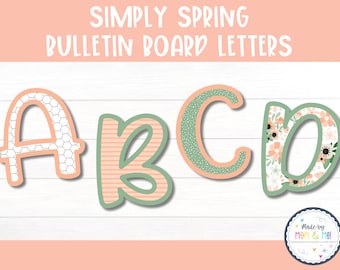 Bulletin Board Letters, Printable Classroom Decor, Spring Bulletin Board, School Decorations, Primary Alphabet, Punctuation & Numbers