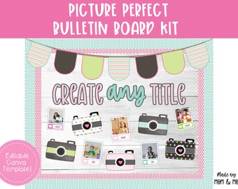 Back to School Bulletin Board, Classroom Decor, Teacher Printable Door Decorations,  Pastel Decor, Canva Template, Instant Download