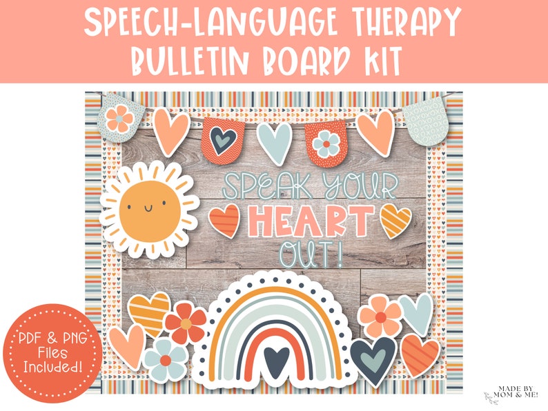 Speech Therapy Room Decor, Spring Bulletin Board Kit, Rainbow Bulletin ...