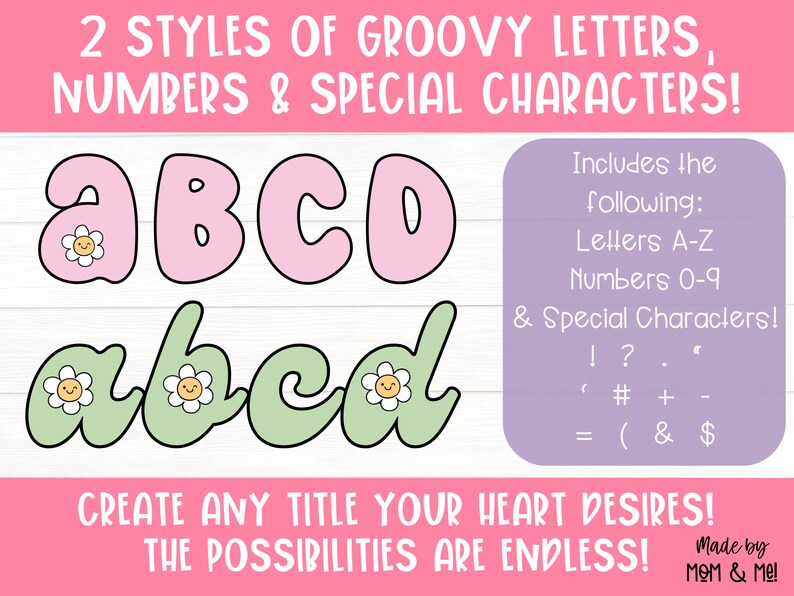 Groovy Spring Letters Spring Bulletin Board, Groovy Easter Bulletin Board, Retro Easter Decor ...