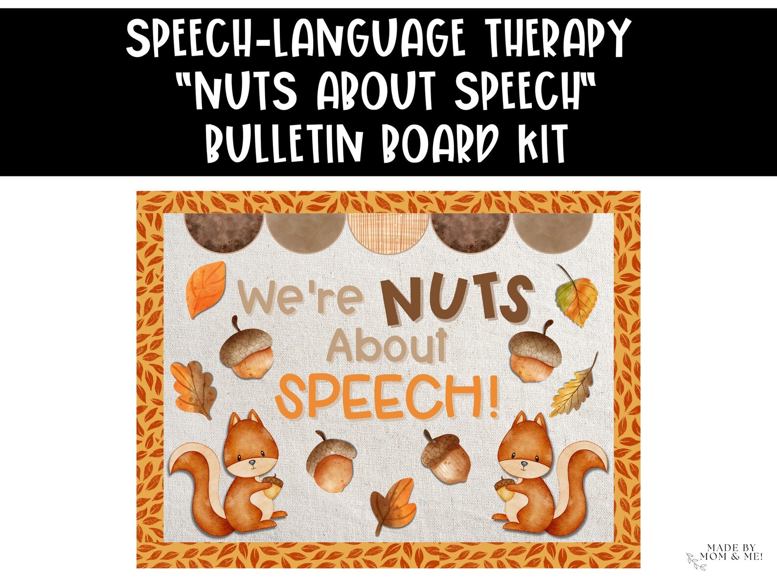 Speech Therapy Room Decor, Bulletin Board Kit, Fall Theme, Nuts About ...