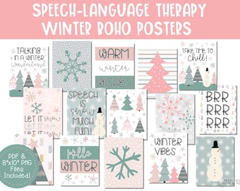 Speech Therapy Room Decor, Winter Bulletin Board, Boho Printable Posters, Modern Classroom Posters, Instant Digital Download