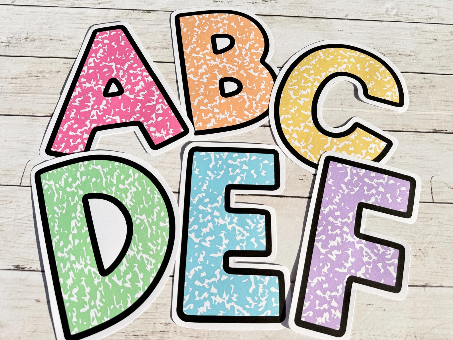 Pastel Composition Notebook Alphabet Letters, Bulletin Board Classroom ...