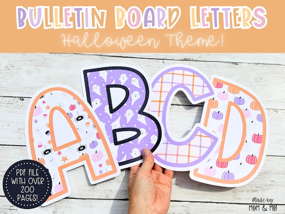 Printable Halloween Alphabet ABC Letters, Spooky October Classroom Decor, Seasonal Bulletin Board, Halloween Teacher Decor for Education