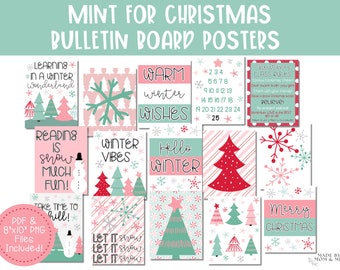 Christmas Classroom Posters, Christmas Classroom Door Decor, Bulletin Board, Printable Poster, Classroom Posters, Teacher Printables