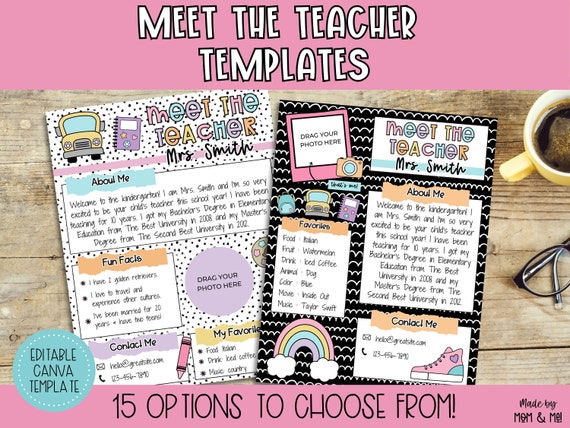 Meet The Teacher Template, Newsletter, Open House, Back to School, Classroom Decor, Pastel Colors, Editable Canva Template, Instant Download