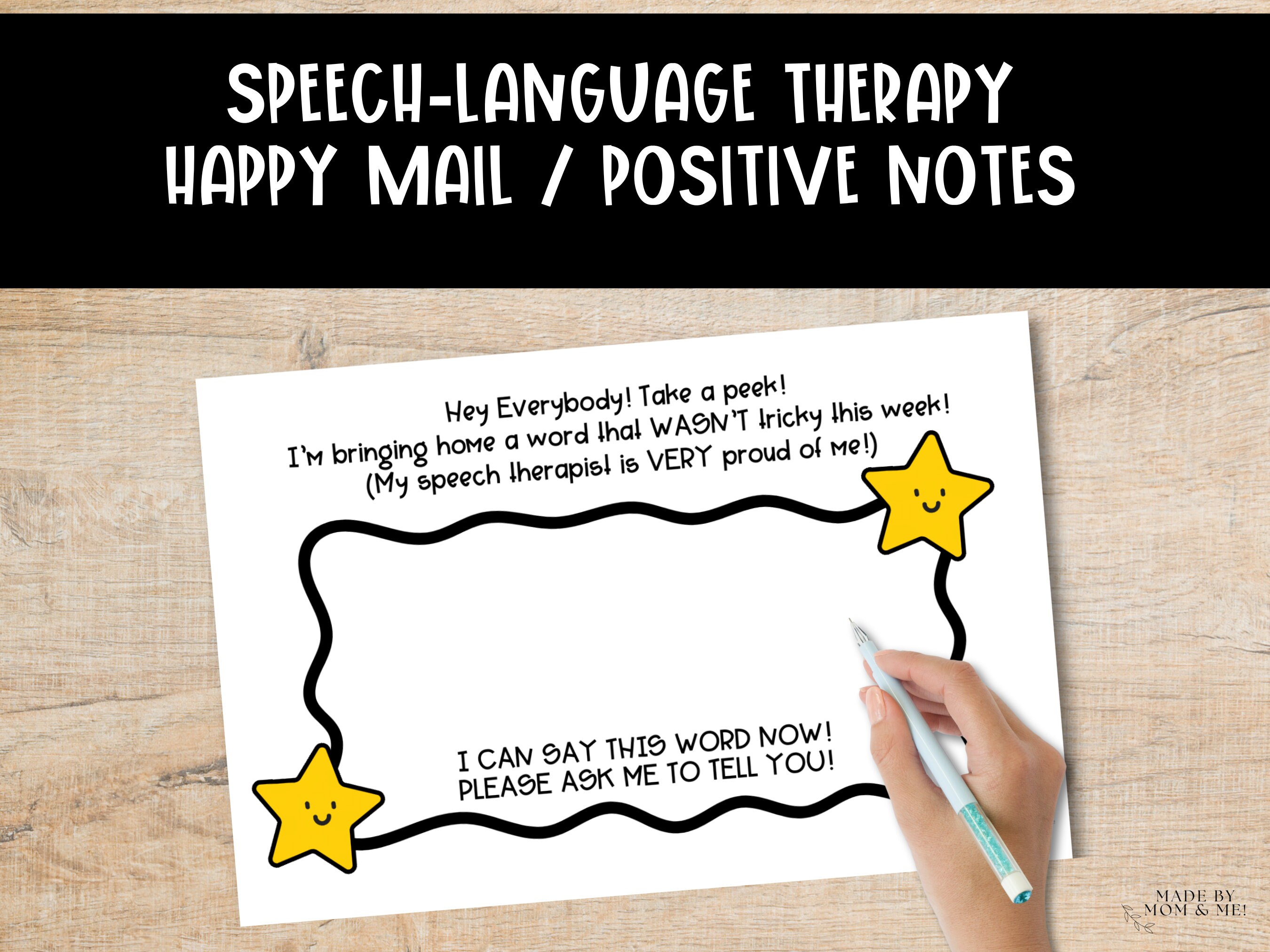Speech Therapy Printable, SLP Materials, Articulation Therapy, Happy Mail, Positive Note Home, Speech-Language Pathology, Instant Download