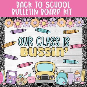 Tablón de anuncios de regreso a la escuela, Tema del aula del cuaderno de composición, Decoración del aula en colores pastel imprimible, Plantilla Canva, Descarga instantánea