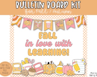 Fall Bulletin Board, Autumn Classroom Door Decor, Thanksgiving Printable for Teachers, Groovy Classroom Theme, Instant Download