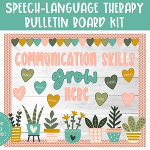 Speech Therapy Bulletin Board, Speech Therapy Room Decor, Succulent Bulletin Board, Classroom Plant Decor, Speech Therapy Door Decor