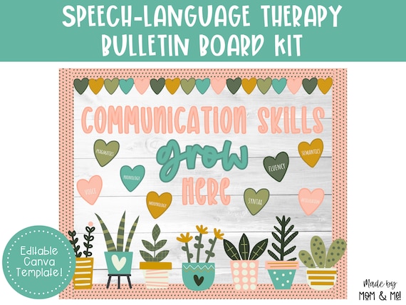 Speech Therapy Bulletin Board, Speech Therapy Room Decor, Succulent Bulletin Board, Classroom Plant Decor, Speech Therapy Door Decor