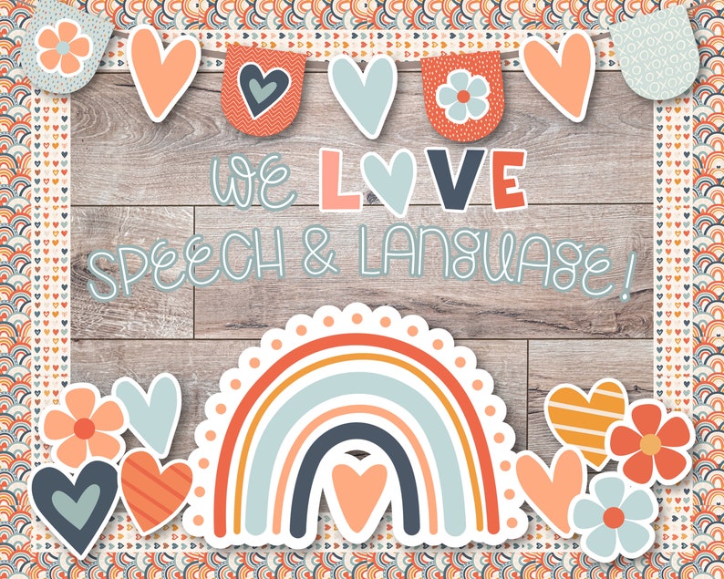 Speech Therapy Room Decor, Spring Bulletin Board Kit, Rainbow Bulletin ...