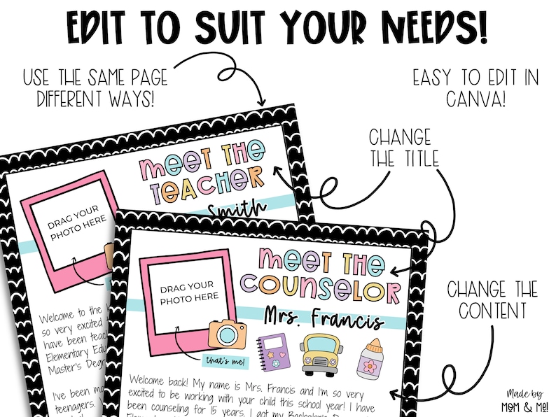 Meet The Teacher Template, Newsletter, Open House, Back to School, Classroom Decor, Pastel Colors, Editable Canva Template, Instant Download image 2