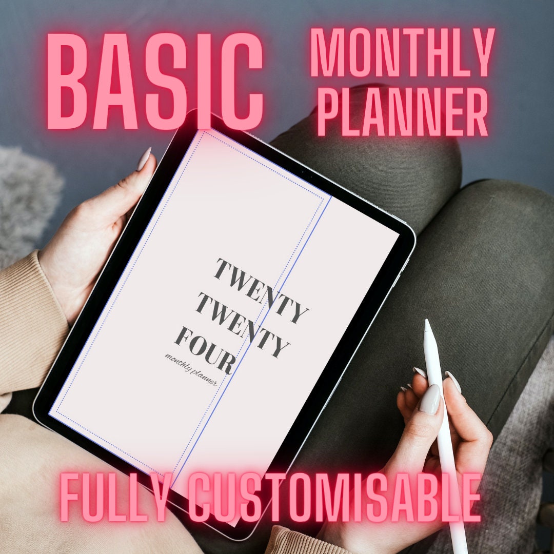 Customisable Monthly Planner, Cover Page, Overview of Year, Monthly ...