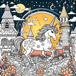 Fantasy Coloring Page 21 Pages Fairies, Unicorns, Dragons Coloring Pages