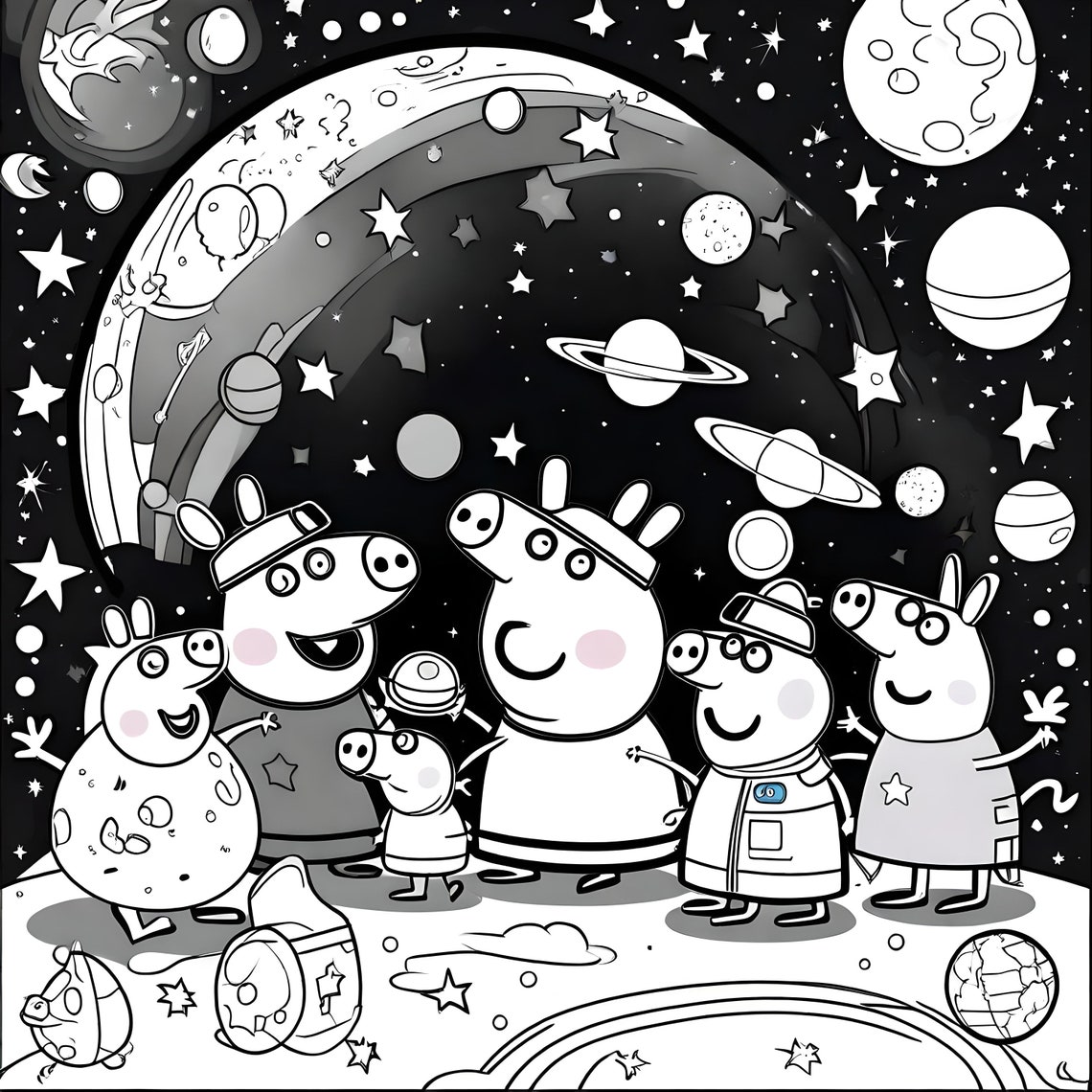 Peppa Pig and Friends Coloring 13 PAGES - Etsy