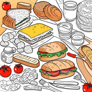 Bread Coloring Page 18 Pages