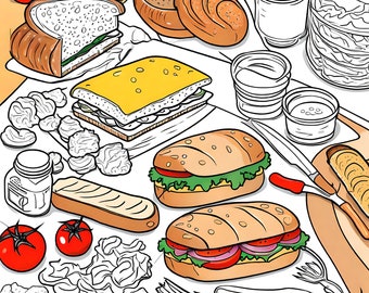 Bread Coloring Page 18 Pages