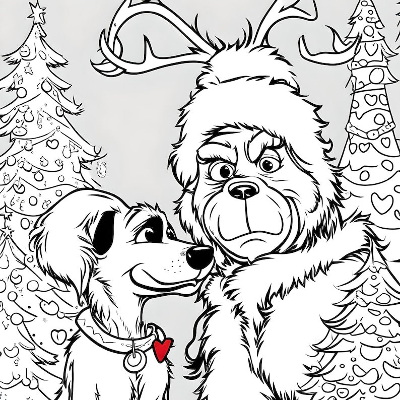 Grinch Coloring Page 22 Pages Grinch Stealing Christmas Presents - Etsy