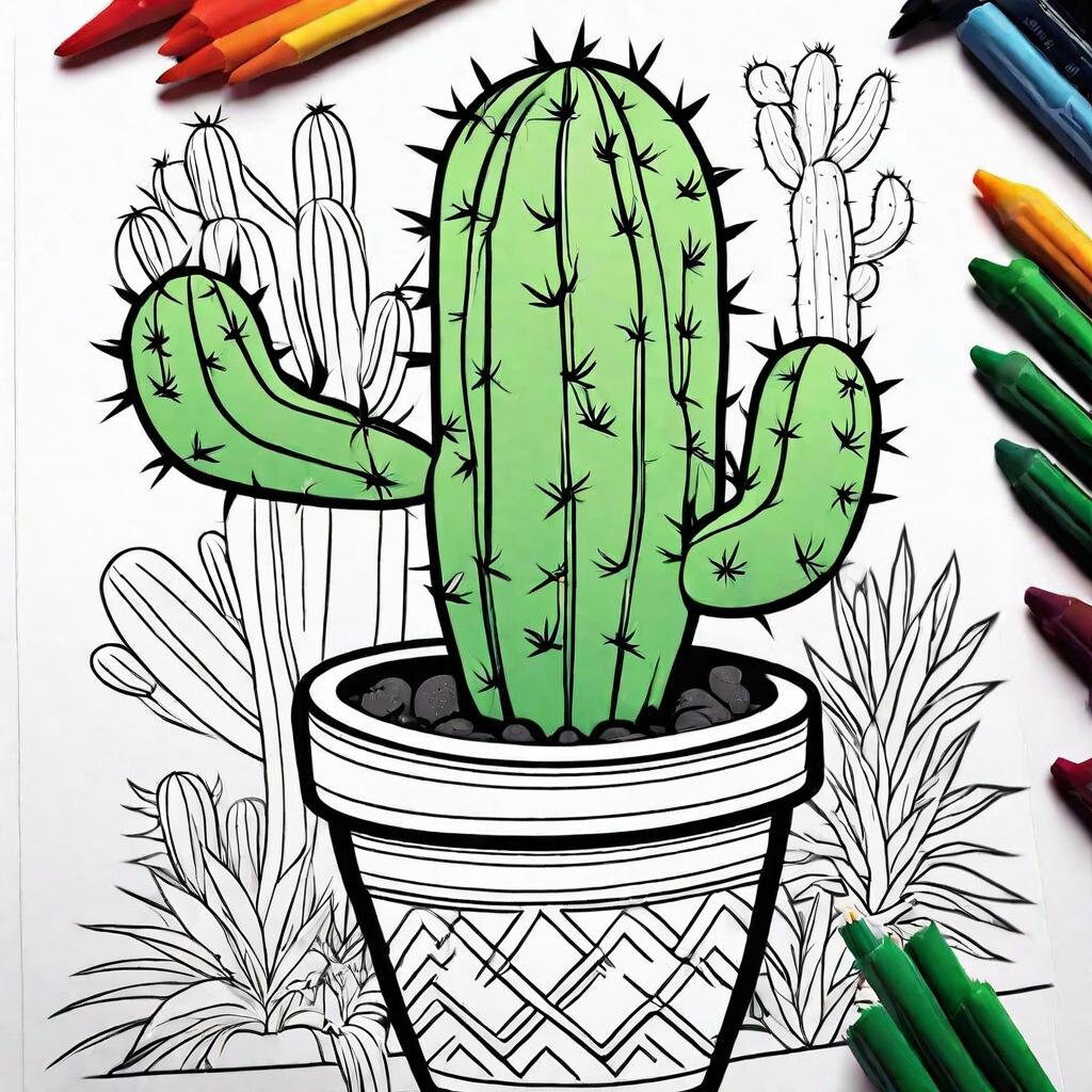 Cactus Coloring Pages 19 TOP Pages Printable Cactus Digital Coloring Pages