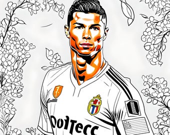 Soccer Coloring Pages 19 Pages Lionel Messi, Cristiano Ronaldo, Neymar Jr.