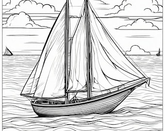 Boat Coloring Pages 29 TOP Pages Sailboat Rowboat Fishing Boat Speedboat Yacht Coloring Book
