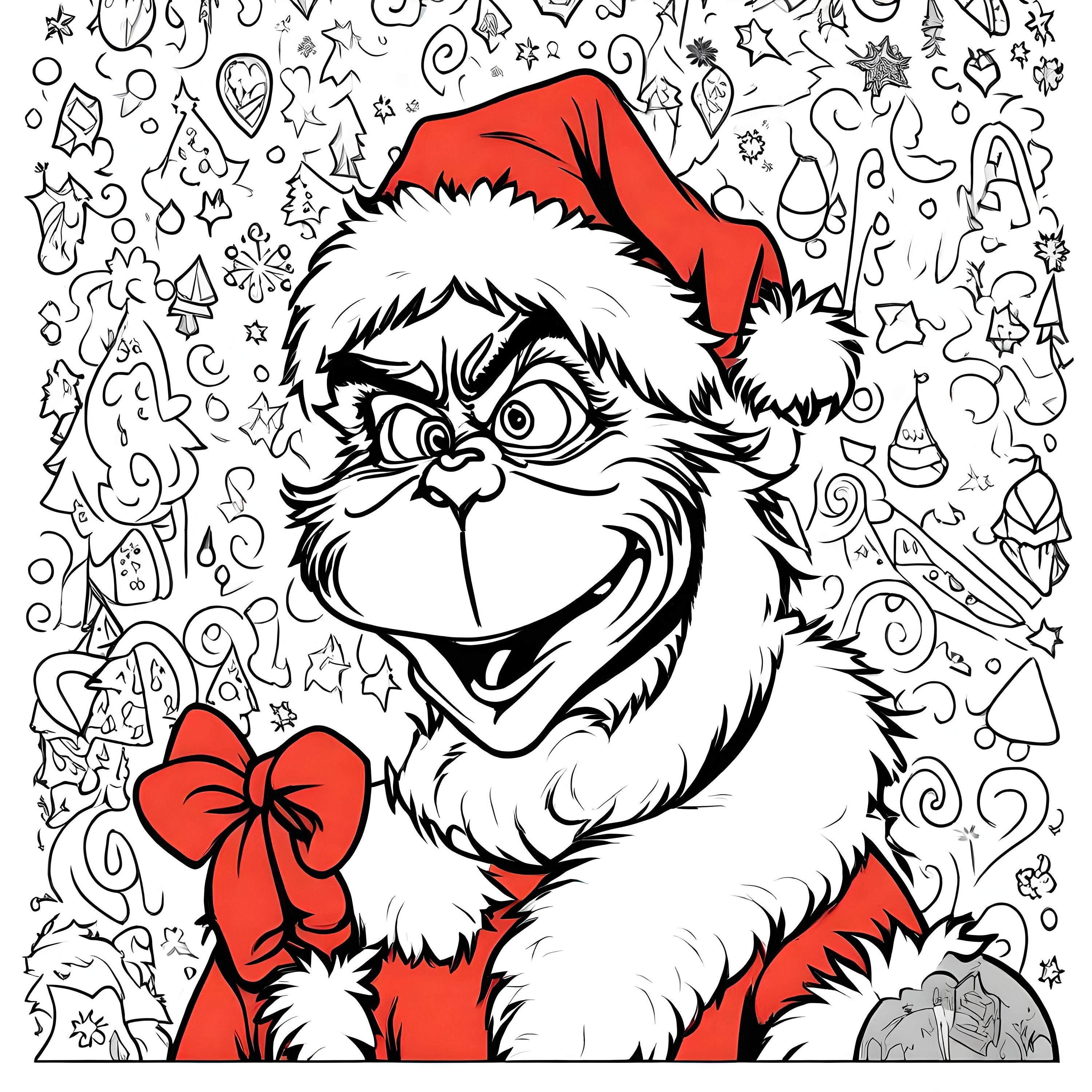 Grinch Coloring Page 22 Pages Grinch Stealing Christmas Presents - Etsy
