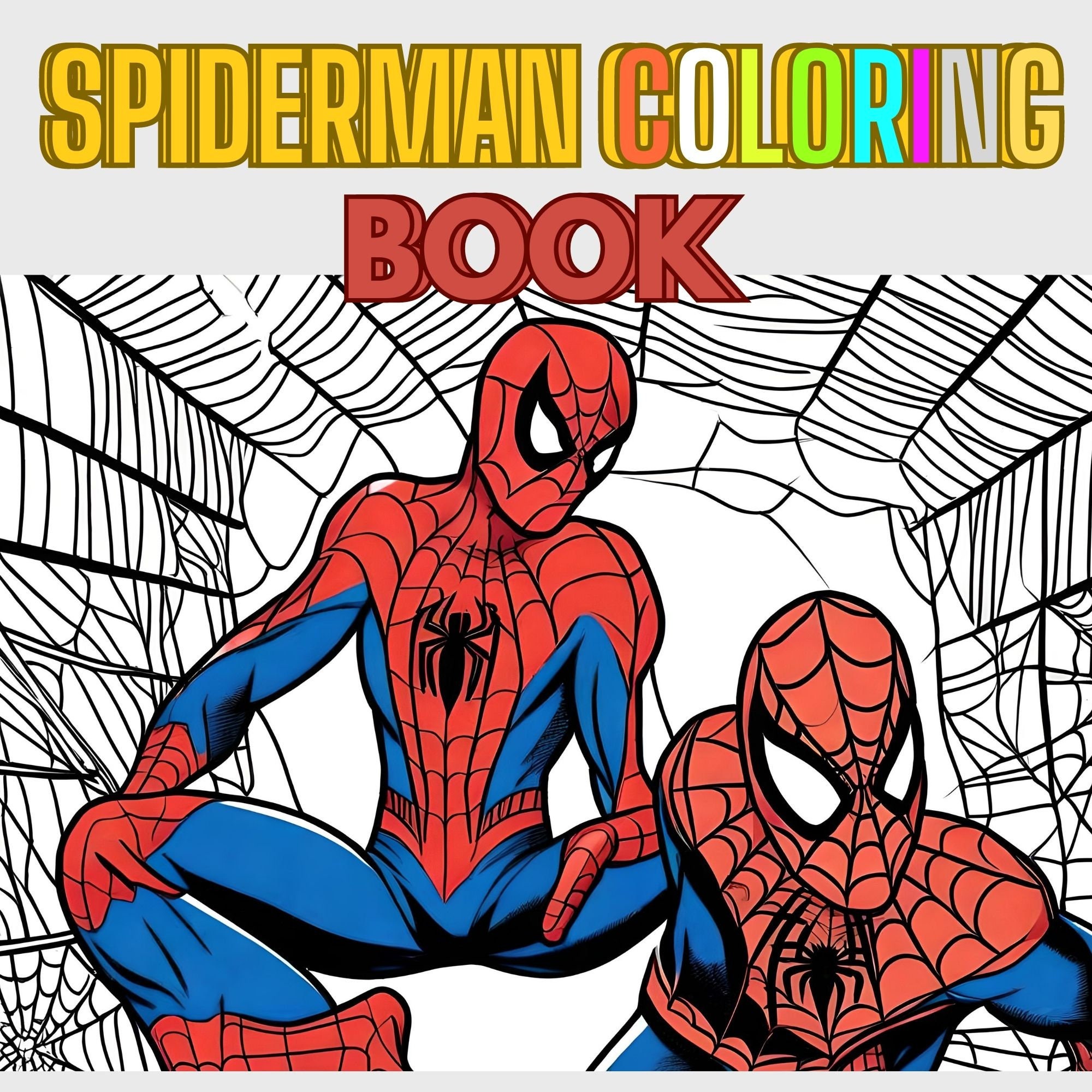 Spiderman 42 Pages Kids Coloring Book Instant Download PDF Coloring Pages  Printable Children's Superhero Activities Kids Birthday Gift 