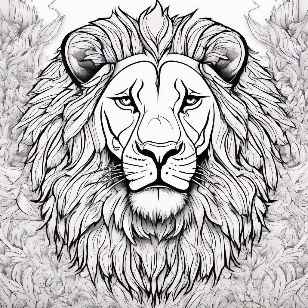 ライオンのぬり絵 23 トップぬり絵 ライオンの動物のぬり絵 ライオンの