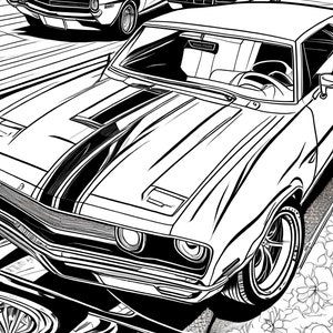 Muscle Cars Coloring Pages BEST 24 Pages Chevrolet Camaro, Ford Mustang