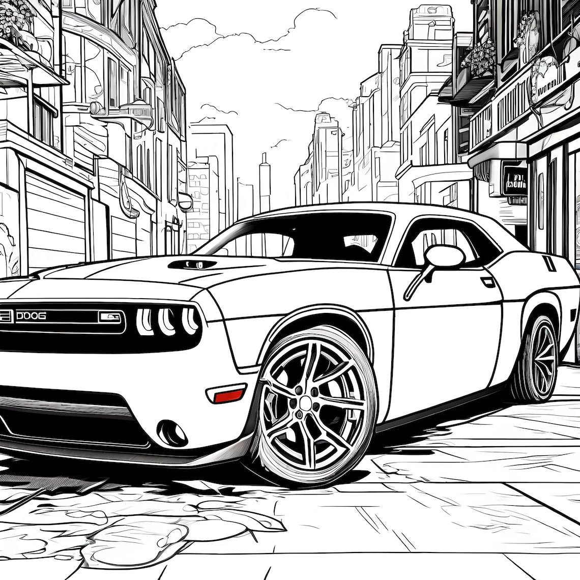 Muscle Cars Coloring Pages BEST 24 Pages Chevrolet Camaro, Ford Mustang