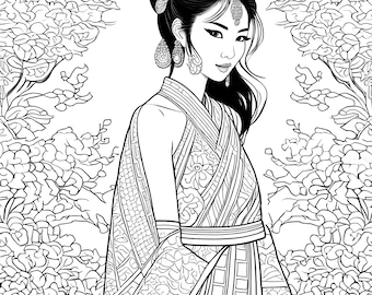 Woman Coloring Pages 25 Pages Lady Coloring Page Adult Coloring Girls Coloring Page
