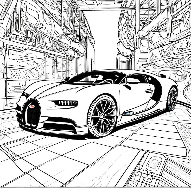 Bugatti Coloring Pages 19 TOP Pages Bugatti Veyron, Bugatti Chiron ...