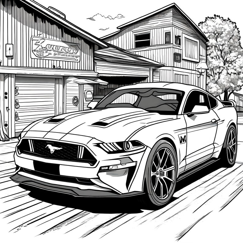 Muscle Cars Coloring Pages BEST 24 Pages Chevrolet Camaro, Ford Mustang