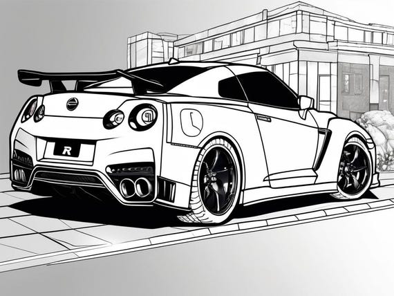 日産のぬり絵ページ 27 トップページ 日産GT-Rのぬり絵 370Zの