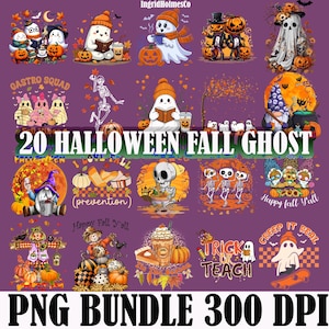 20 Halloween Fall Ghost Png,Retro Flower Ghost Png, Girly Halloween Shirt Png,Boho Floral Fall Png, Spooky Season Png, Halloween Png