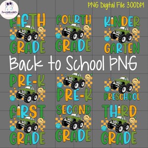 6+Back to School For Boys Bundle PNG, Kindergarten Dude, First Day Of School, Truck For Boy Png, Ready To Crush First/ Second/ Third Grade