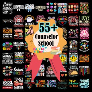 55+ School Counselor Bundle Png, Preppy Floral Counselor Sublimation Design, Counselor Back to School Shirt png, Girly Teacher Counselor PNG
