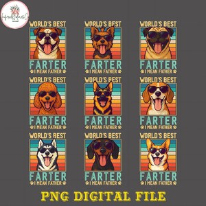 9+World&#39;s Best Farter I Mean Father PNG, Funny Father&#39;s Day Dad Shirt Design, Vintage Dad Humor PNG, Retro Father&#39;s Day Gift, Dog Dad PNG
