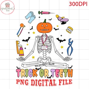Trick Or Treat Brush Your Teeth Png, Halloween Dentist Png, Halloween PNG, Spooky Dental Assistance, Dental Hygienist, Pediatric Dentist