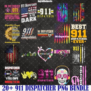 20+ Dispatcher 911 png bundle, Police png, Rescue png, Emergency png, Distressed dispatcher t-shirt sublimation design