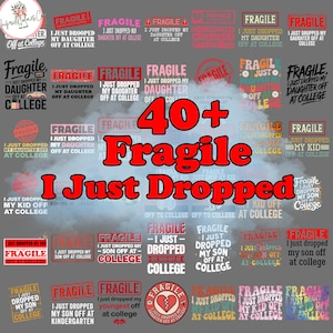 40+ Fragile I Just Dropped Bundle Png, Funny Fragile Sticker Png, Handle With Care Png, Shipping Label Humor Png, Trendy PNG