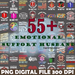 Funny Emotional Support Husband Do Not Pet PNG Digital Download Sublimation Design for Men Husband Shirt Gift Anniversary Wedding Printable