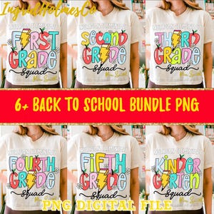 6+Back to School Bundle PNG, Preppy Teacher First Day of School Shirt Design, Girly Coquette Sublimation,  Pre-k 1st/2nd/3rd/4th Grade PNG