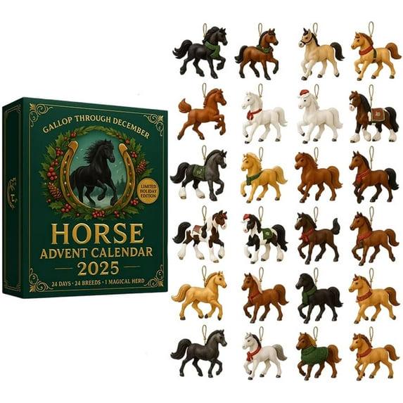 Discover Horse Advent Calendar 2025, 24-Day Christmas Countdown with Horse Figurines, Gift Calendar for Horse Lovers, Collectors, and Equestrian Fans