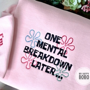 Mental breakdown embroidered sweatshirt
