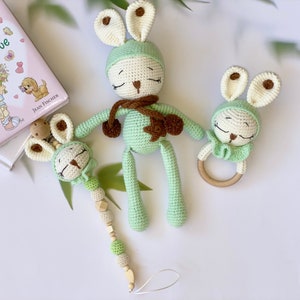 Bunny Amigurumi Crochet Cotton Toy Baby’s First Organic Toy