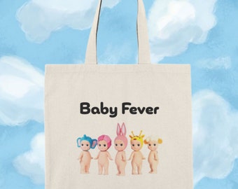 Sonny Angel "Baby Fever" Tote - 100% Natural Cotton Canvas | Sonny Angel Tote, Sonny Angel Gift, Rare Sonny, Unique Cute Gift, Gen-Z Gift